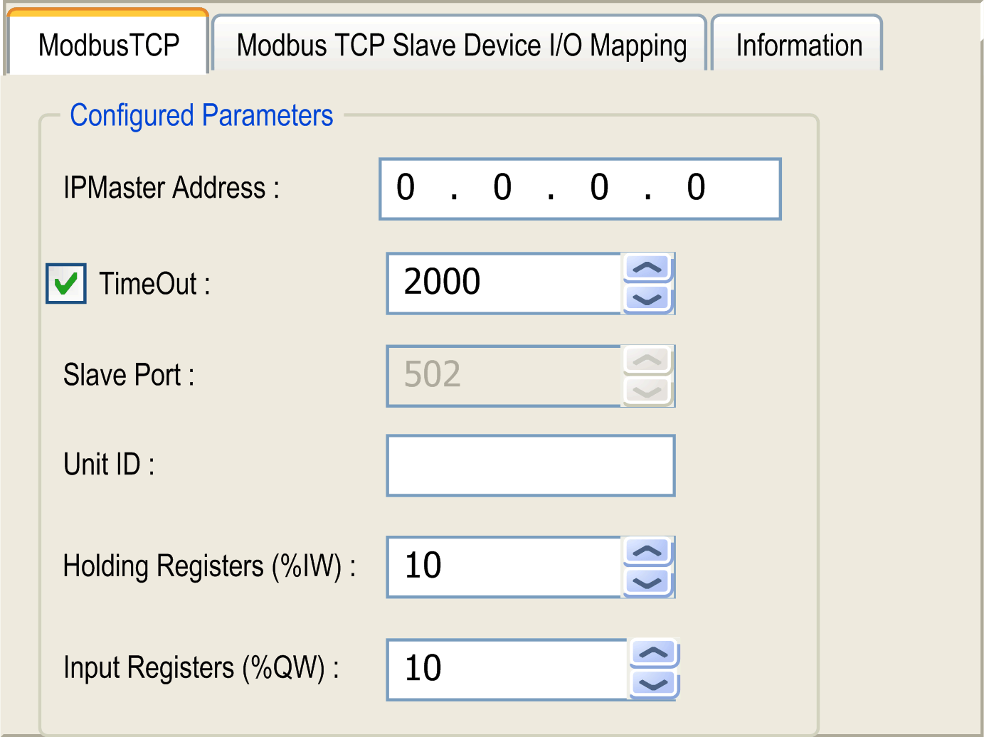 Modbus TCP Slave Device